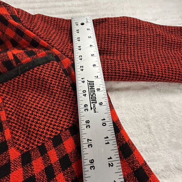 Vintage Ruty Paris Womens Gingham Checkered Button Front Jacket Coat Size 42 Red - Picture 7 of 10